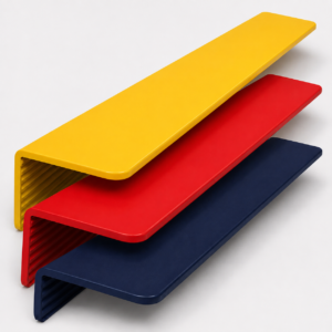 Heavy duty pallet angle in yellow red and navy blue