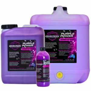 Omikron Purple Power Premium Wash and Wax bottles and drums