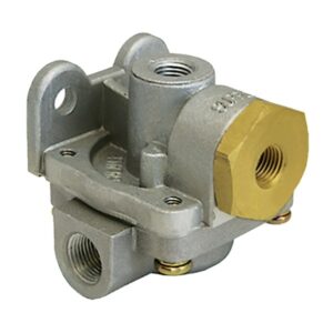 Air brake quick release valve with two way check for trailer spring brakes