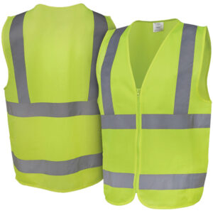 high visibility safety vest reflective strips zip front