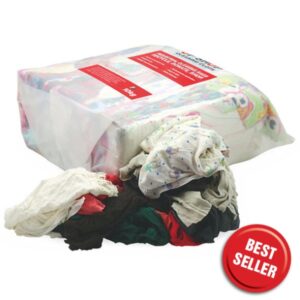 10kg bag of cleaning rags in t-shirt material