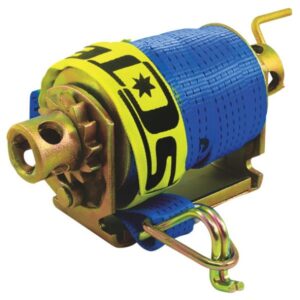 Slide On Double Boss Load Restraint Winch 50mm x 11m on trailer winch track
