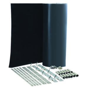 Tri-Axle Rubber Mudguard Kit 4.2m x 650mm installed on trailer