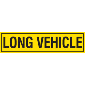 Long Vehicle Class 2 Reflective Sign 1200x300mm installed on trailer rear