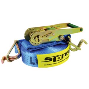 Load restraint ratchet strap 50mm x 9m 3000kg with hook and keeper