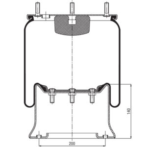 Air Spring Assembly ROR Stefair 11T Underslung air suspension part