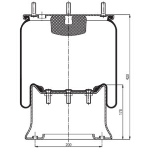 ROR York air spring assembly installed on trailer suspension