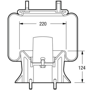 Firestone Air Spring Assembly Hendrickson HA 2 bolt base mount