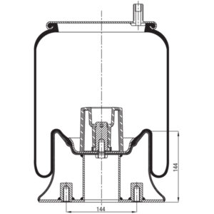 Air spring assembly for Hendrickson 250T trailer suspension