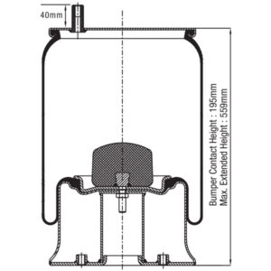Air Spring Assembly Hendrickson HT250U Late Series installed on trailer suspension