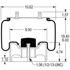 Air Spring Assembly Intrax AA230 15in 17in Ride Height for trailer suspension
