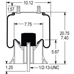 Air Spring Assembly Hendrickson Intrax 6.5in 7.5in