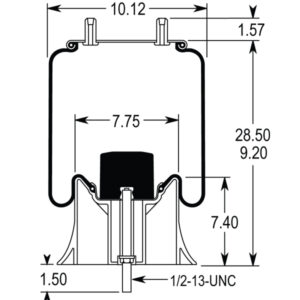 Hendrickson INTRAAX air spring assembly 14in to 17in for trailer suspension
