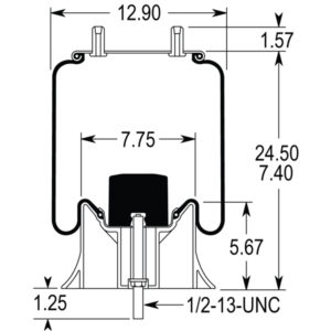 Air Spring Assembly Hendrickson Intrax 14in to 17in ride height