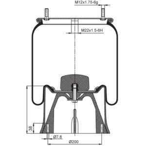 SAF Intra 350 Air Spring Assembly for trailer suspension