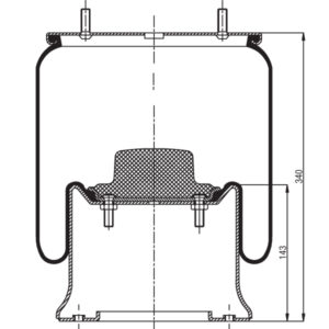 Air Spring Assembly SAF 2918V Underslung for trailer suspension