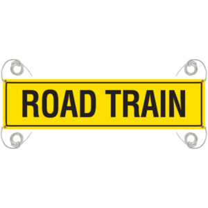 Road Train Reflective Banner 1200x250mm with eyelets and ropes