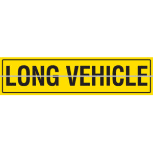 Long Vehicle Hinged Reflective Sign 1200x300mm fitted to trailer rear