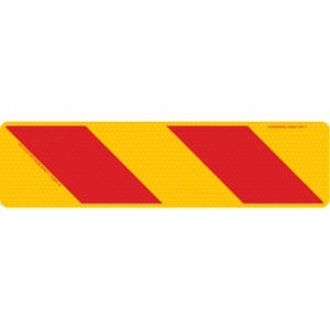 Zebra right hand rear reflective sign 600x150mm fitted to trailer rear corner