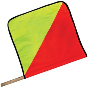 Oversized Load Flag with Dowel Pole 450mm x 450mm red and yellow mesh