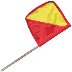 Warning flag with dowel pole 450x450mm fitted to a rear projecting load