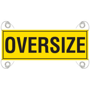 Oversize reflective banner 1200x450mm with rope edges and reinforced corners