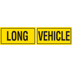Long Vehicle Class 2 reflective sign 600 x 300mm two-piece aluminium plate
