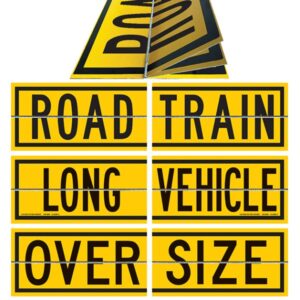 Hinged road train long vehicle oversize sign 510 x 250mm on aluminium plate