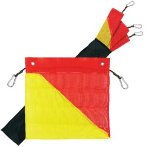 Safety flag kit 450x450mm with bungee cords and metal clips