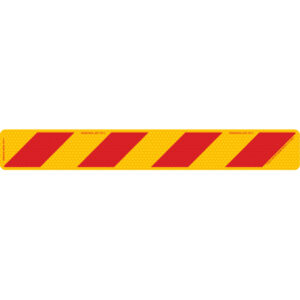 Zebra left hand rear 800 x 100mm class 1 reflective sign on trailer rear