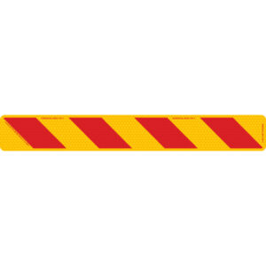 Zebra right-hand rear marker sign 800x100mm fitted to trailer rear corner