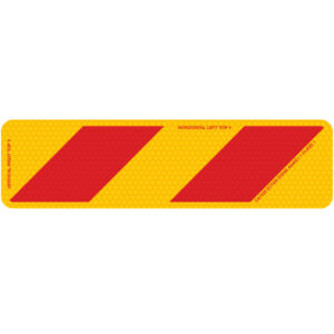 Zebra Left-Hand Rear Reflective Sign 400x100mm aluminium plate with pre-drilled mounting holes