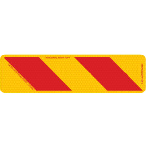 Zebra Right-Hand Rear Reflective Sign 400x100mm on aluminium plate with pre-drilled holes