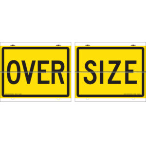 Oversize hinged reflective sign 600x500mm two-piece trailer warning sign