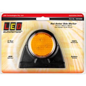 Red amber LED side marker lamp with rubber housing