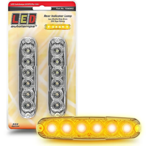 Clear lens rear indicator lamp twin pack low profile 12-24V