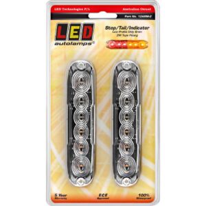 Clear lens stop tail indicator light twin pack 12-24V