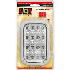 LED stop tail lamp with chrome reflector and clear lens