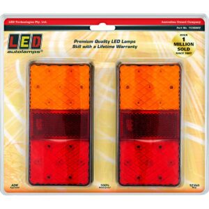 12V LED rear combination lamp twin pack with diamond pattern lenses