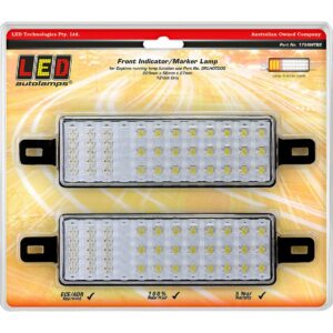 12V front indicator DRL lamp twin pack with black brackets