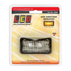 Amber side direction indicator lamp 12-24V black bracket
