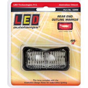 Rear end outline LED marker red 12/24V with black bracket