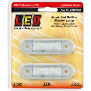 Front end outline marker lamp recessed 12/24V twin blister pair