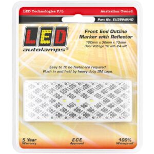 front end outline marker lamp with white reflector lens