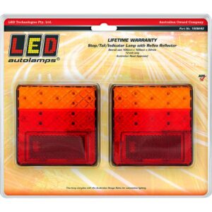 12V LED stop tail indicator lamp with reflex reflector twin pack