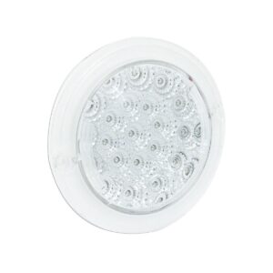 12V round LED indicator lamp with clear lens recessed mount