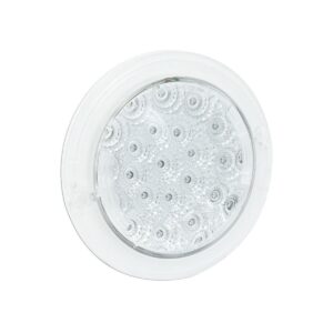 12V round LED stop tail lamp with clear lens recessed mount