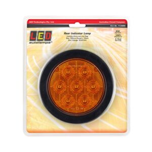 LED rear indicator lamp amber round recessed mount