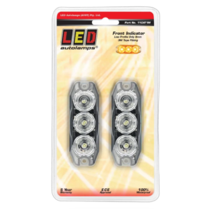 Clear front indicator lamp 12/24V twin pack