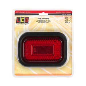 12/24V stop tail lamp with reflector rectangular red lens